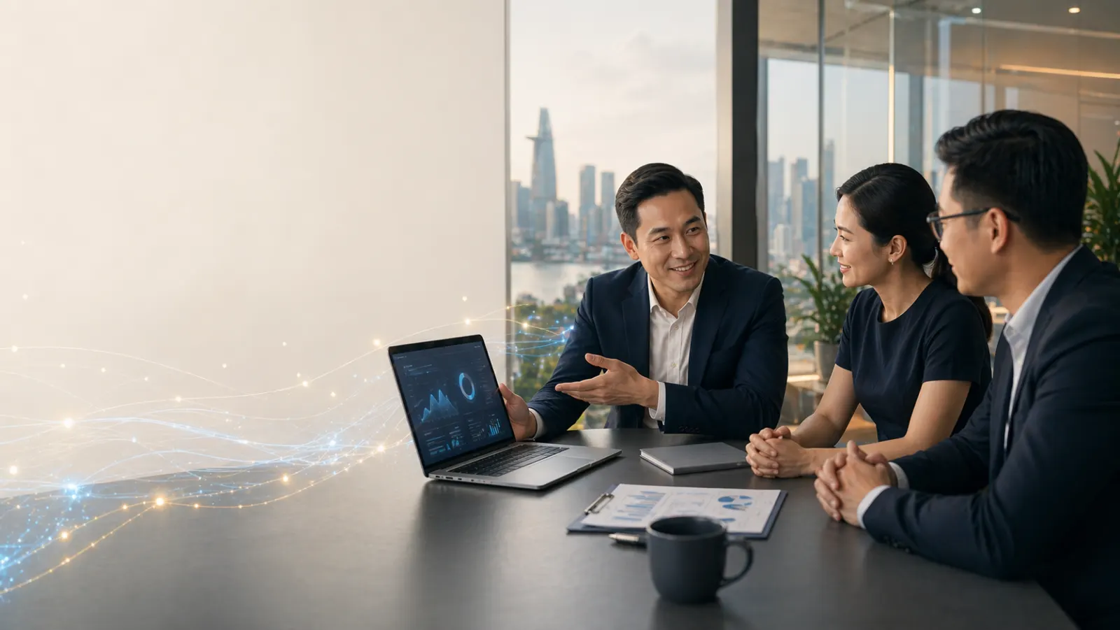 Team collaborating in a modern Singapore boardroom