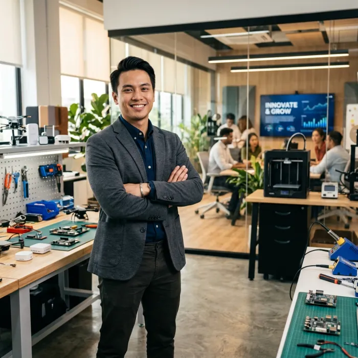 SME entrepreneur in workspace